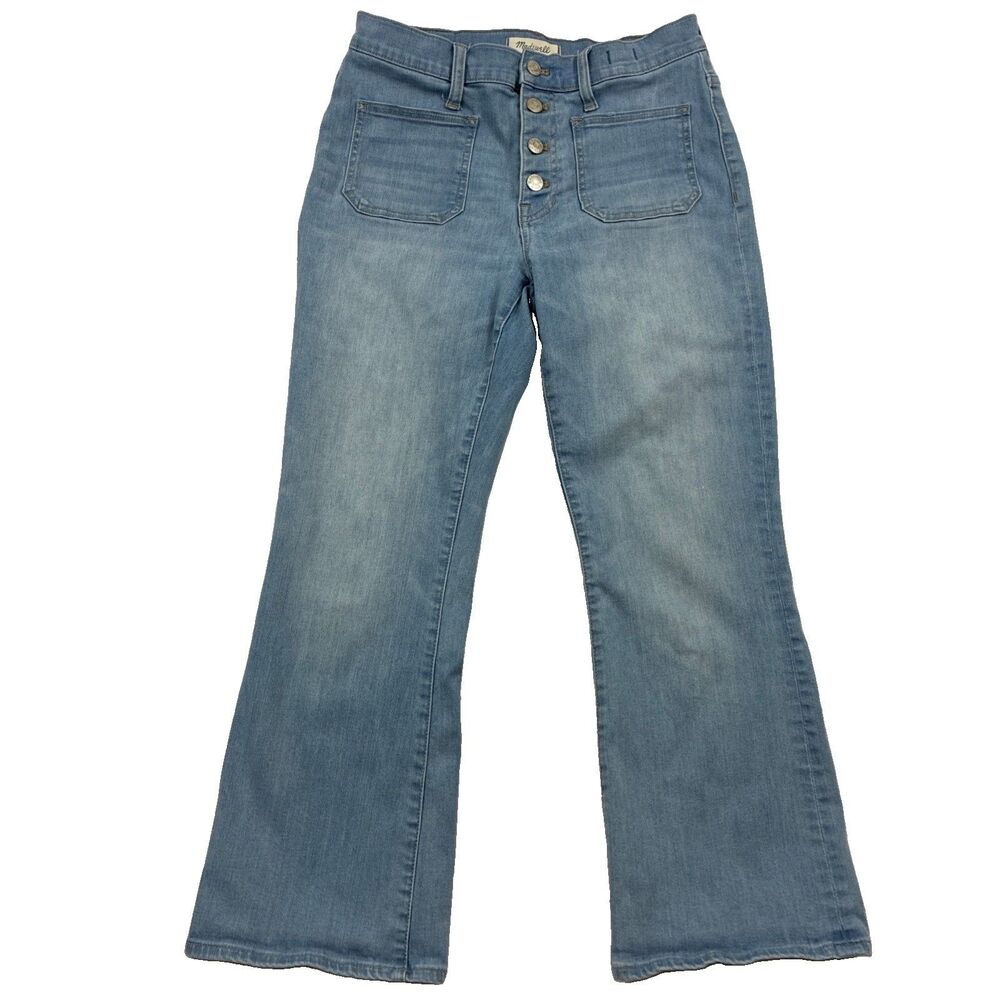 Madewell Cali Demi-Boot Blue High-Rise Button Fly Jeans Women's Size 28